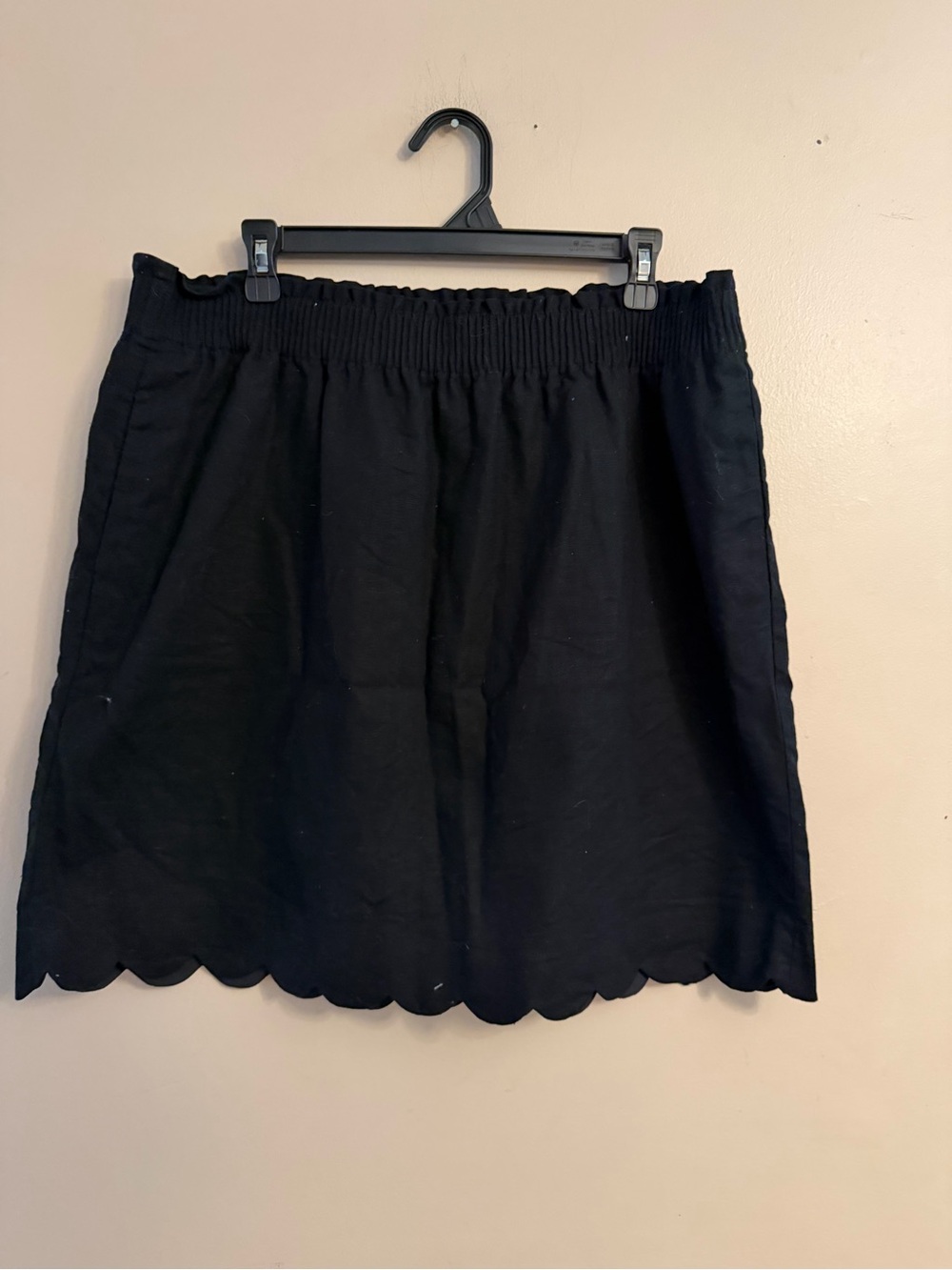 J. Crew Black Scallop-Edge Mini Skirt